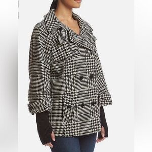 Calvin Klein Women's Classic Houndstooth Pea Coat